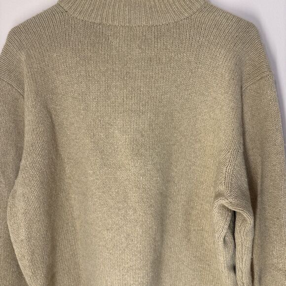 Polo Ralph Lauren 1/4 Zip Sweater XL Tan Light Brown Merino Wool Angora Vintage - Picture 5 of 12